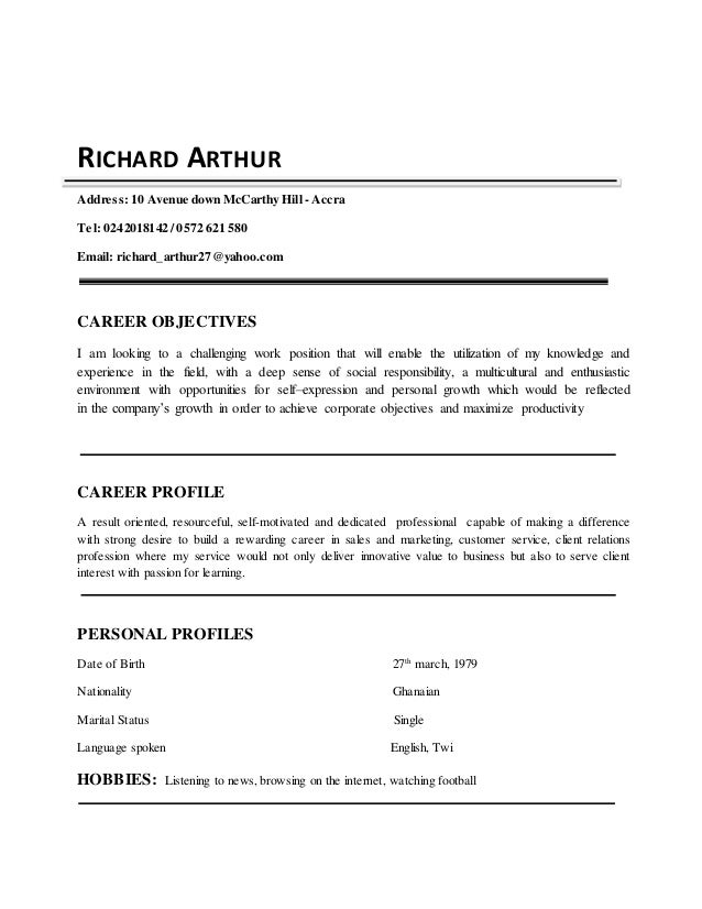 Curriculum vitae samples picture