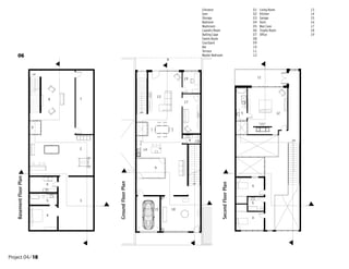 DN
PRODUCED BY AN AUTODESK EDUCATIONAL PRODUCT
UP
DN
UP
DN
UP
BasementFloorPlan
GroundFloorPlan
SecondFloorPlan
8
9
7
2
3
15
9
14
13
19
17
4
6
18
4
5
4
5 12
11
19
12
05
18
11
04
17
10
03
16
09
02
15
08
01
14
07
13
06
Office
Master Bedroom
Washroom
Trophy Room
Terrace
Bedroom
Man Cave
Bar
Storage
Dock
Courtyard
Gym
Garage
Family Room
Entrance
Kitchen
Batting Cage
Living Room
Laundry Room
5
6
4
Project 04/18
06
 