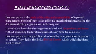 Presentation on business policy and business continuity plan (2) | PPTX