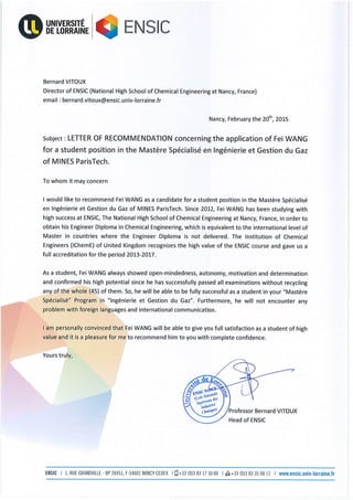 Letter of Recommendation -president ENSIC