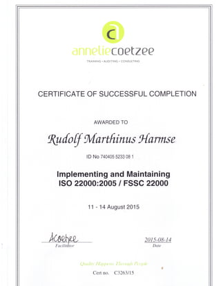 Rudi Cerificate ISO22000 and FSSC22000 - Copy