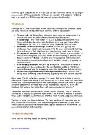 JISC Case Study - Innovative technology rich learning spaces | PDF