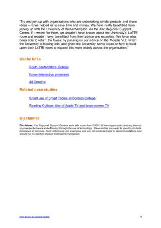 JISC Case Study - Innovative technology rich learning spaces | PDF