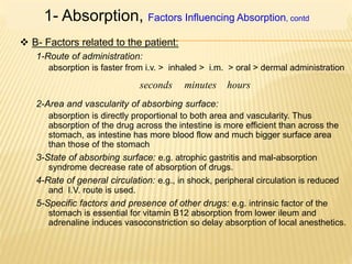 Pharmacology of absorption and bioavailability | PPTX