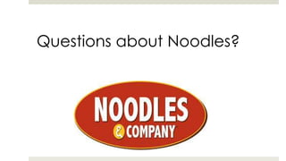 Questions about Noodles?
 