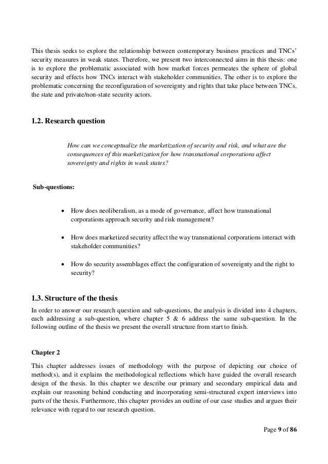Master thesis on security