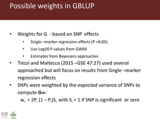 Genomic selection with weighted GBLUP and APY single step
