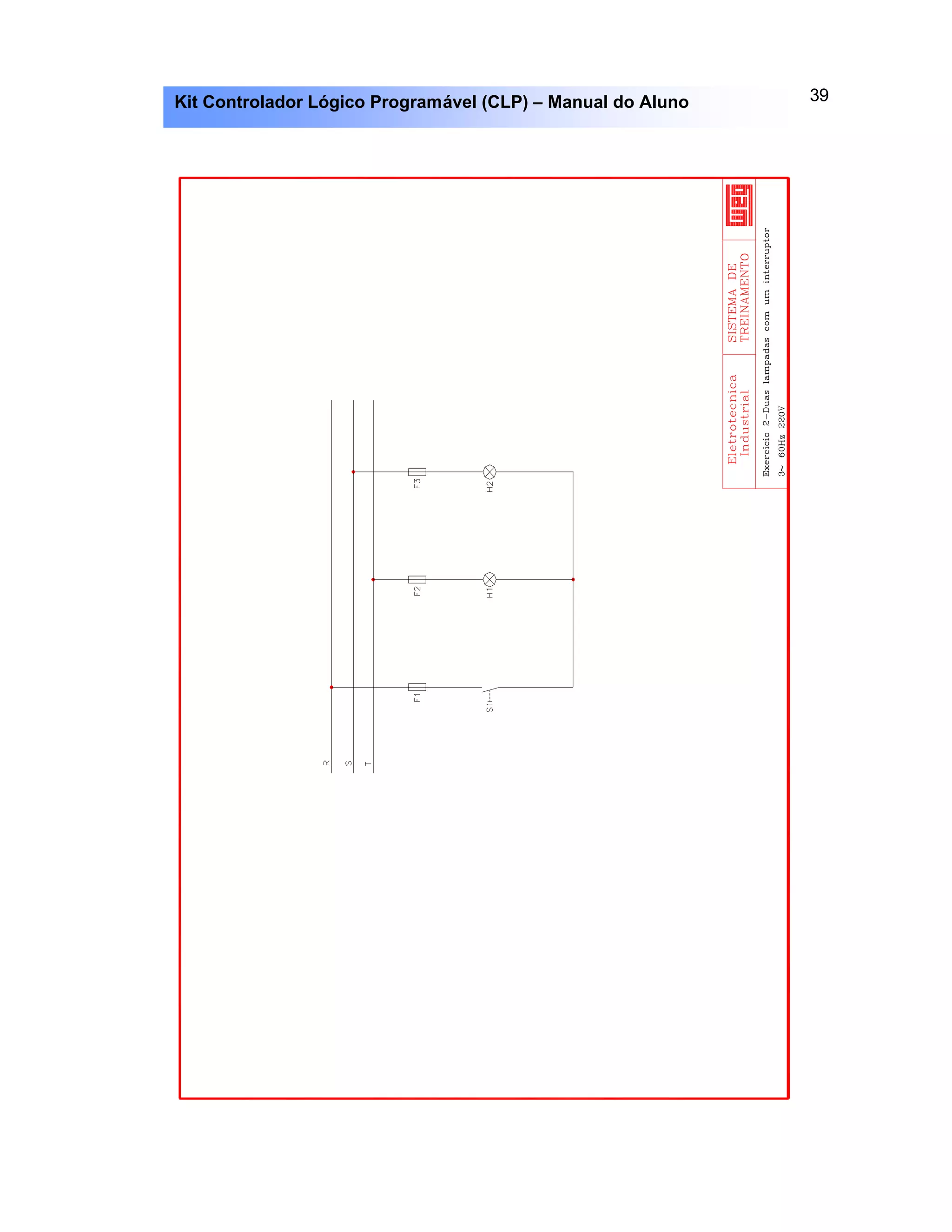 39Kit Controlador Lógico Programável (CLP) – Manual do Aluno
 