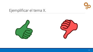 Ejemplificar el tema X.
15
 