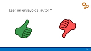 Leer un ensayo del autor Y.
16
 