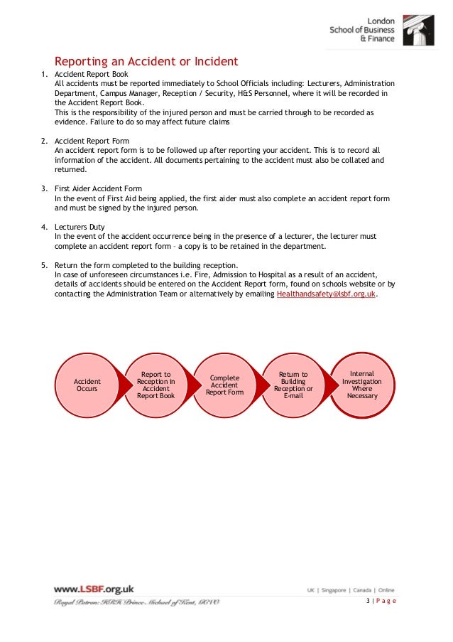 Accident report book for schools