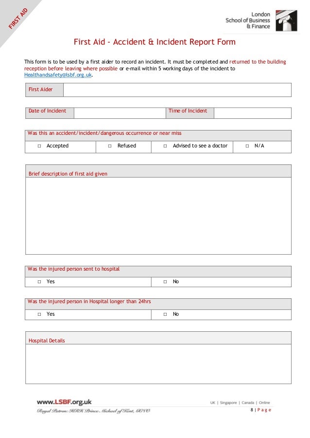 accident report hand book accident report forms for business