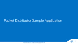 TRANSFORMING NETWORKING & STORAGE
16
Packet Distributor Sample Application
 
