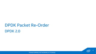 TRANSFORMING NETWORKING & STORAGE
21
DPDK 2.0
DPDK Packet Re-Order
 