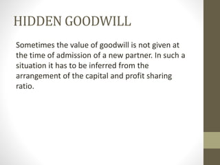 Admission of a Partner in a partnership firm accountancy | PPTX