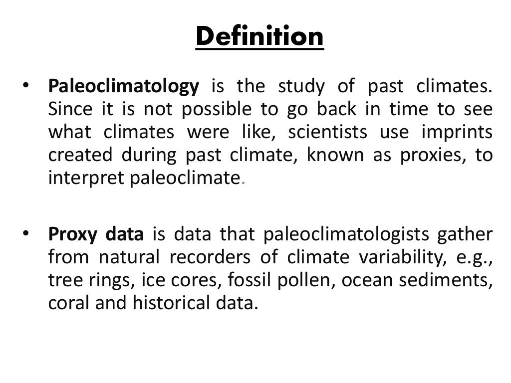 Paleoclimatology