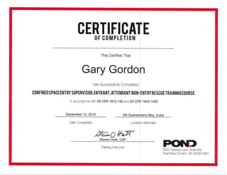 Gordon, Gary Pond Confined Spaces Training Cert 10Sep16 landscape