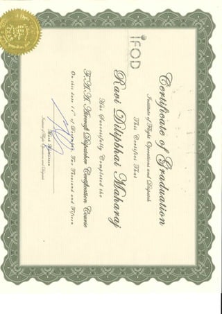 Aircraft Dispatcher certificate