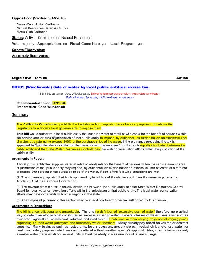 California Senate Committee On Natural Resources And Water California Senate Committee On Natural Resources And Water