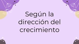 Según la
dirección del
crecimiento
 