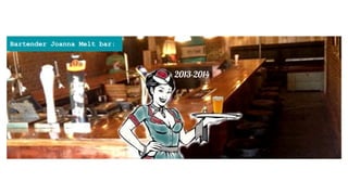 A Creative ݺߣshow of my Professional Life..
Bartender Joanna Melt bar:
2013-2014
 