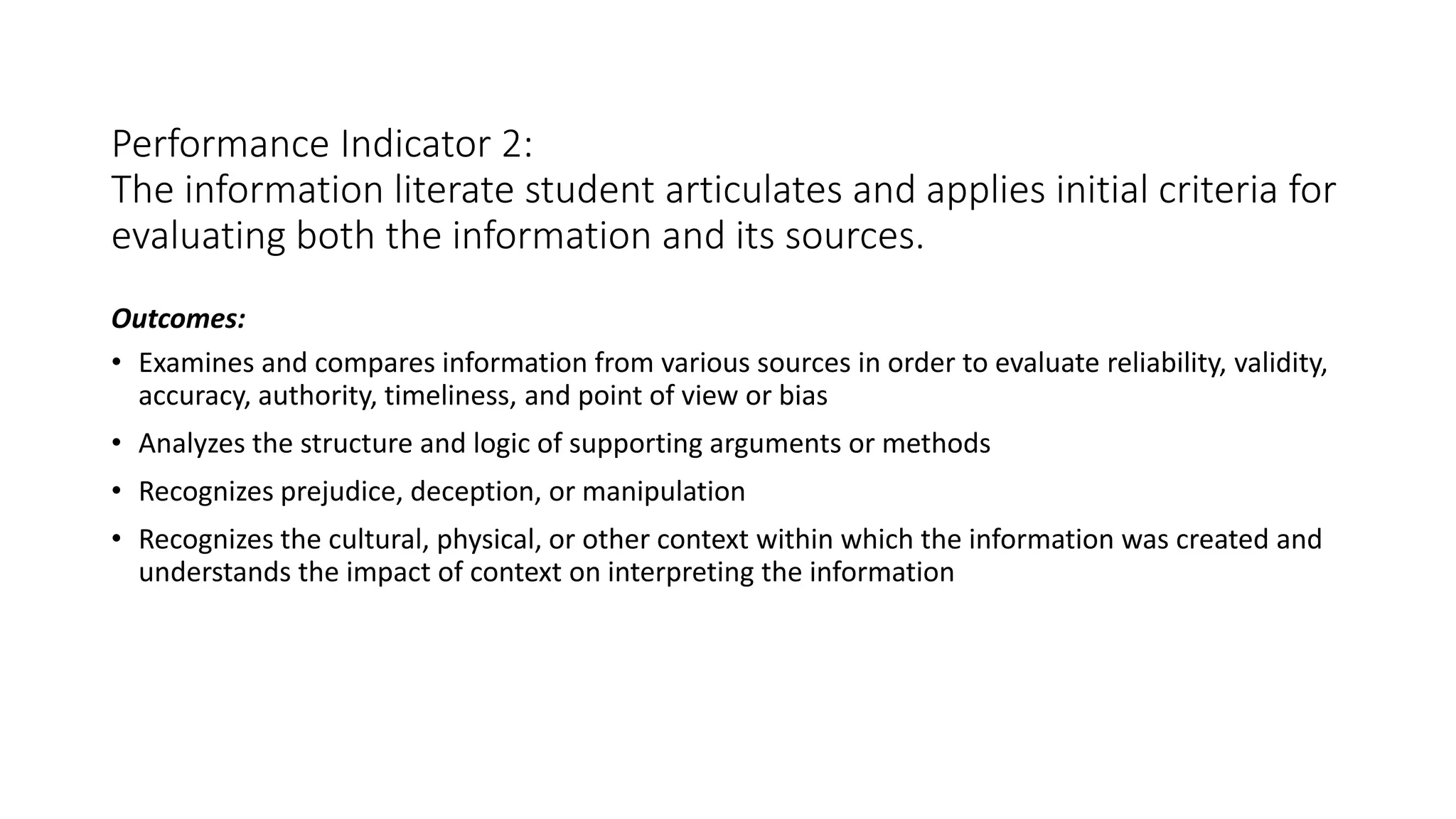 Information Literacy Competency Standards for Higher Education | PPTX