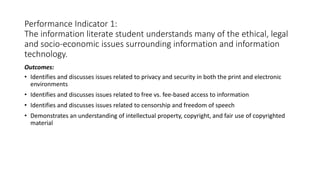 Information Literacy Competency Standards for Higher Education | PPTX