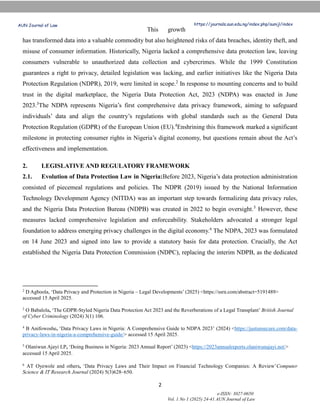 DATA PRIVACY AND CONSUMER PROTECTION IN NIGERIA’S DIGITAL ECONOMY: A ...
