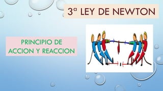 3ª LEY DE NEWTON
PRINCIPIO DE
ACCION Y REACCION

 