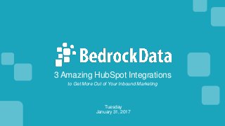 3 Amazing HubSpot Integrations
Tuesday
January 31, 2017
to Get More Out of Your Inbound Marketing
 