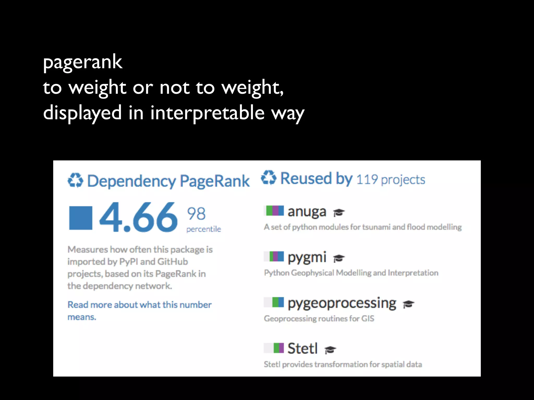 pagerank
to weight or not to weight,
displayed in interpretable way
 