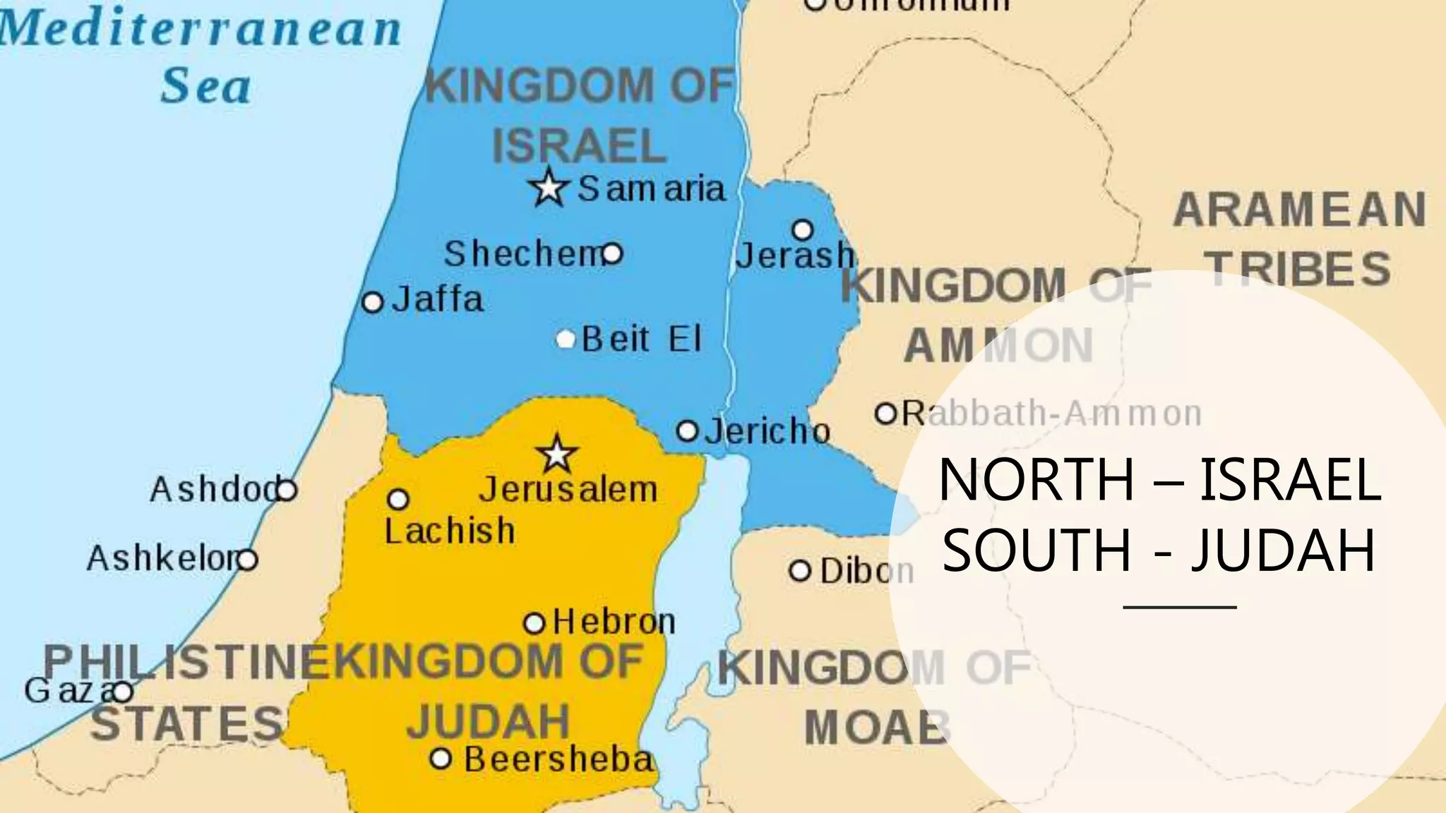 NORTH – ISRAEL
SOUTH - JUDAH
 