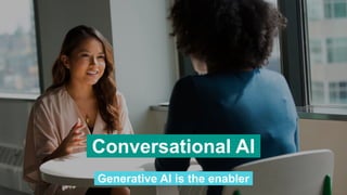 Conversational AI.
Generative AI is the enabler.
 