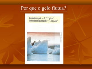 Por que o gelo flutua?
 