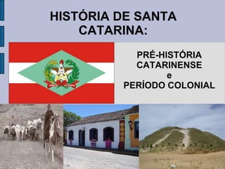 HISTÓRIA DE SANTA
    CATARINA:
           PRÉ-HISTÓRIA
           CATARINENSE
                 e
         PERÍODO COLONIAL
 