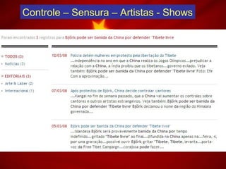 Controle – Sensura – Artistas - Shows
 