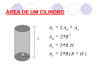 ÁREA DE UM CILINDRO