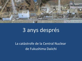 3 anys després
La catàstrofe de la Central Nuclear
de Fukushima Daiichi
 