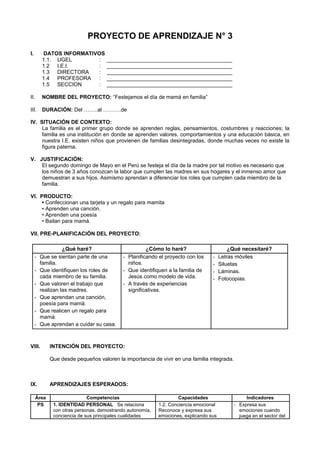 UNIDAD DE APRENDIZAJE - 3 AÑOS MAYO | DOC