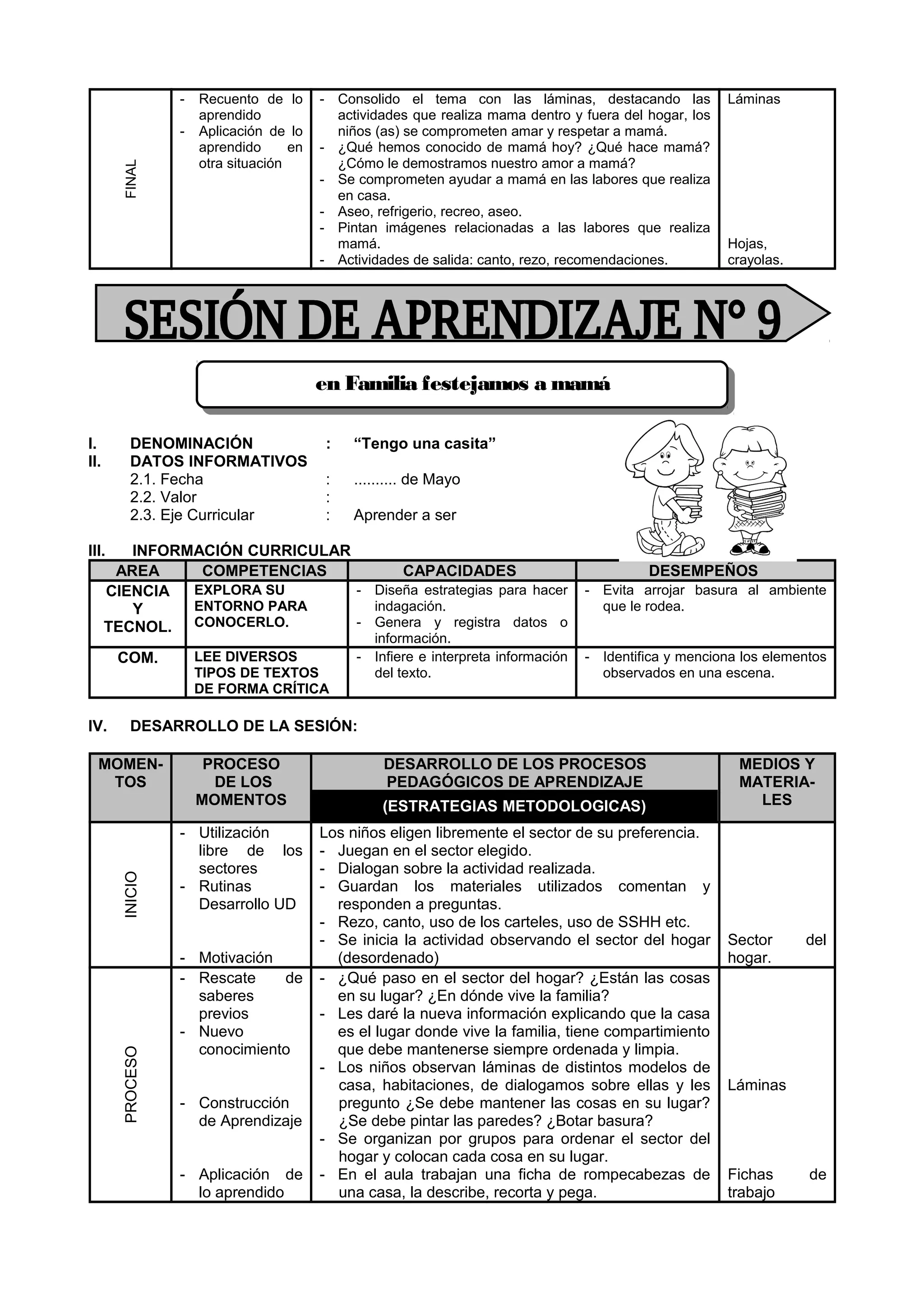 SESIONES DE APRENDIZAJE 3 AÑOS | DOC