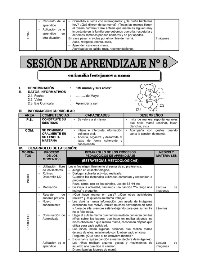 SESIONES DE APRENDIZAJE 3 AÑOS | DOC