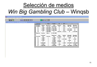 Selección de medios
Win Big Gambling Club – Winqsb
11
 