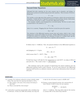 3 Applications Of Differential Equations | PDF