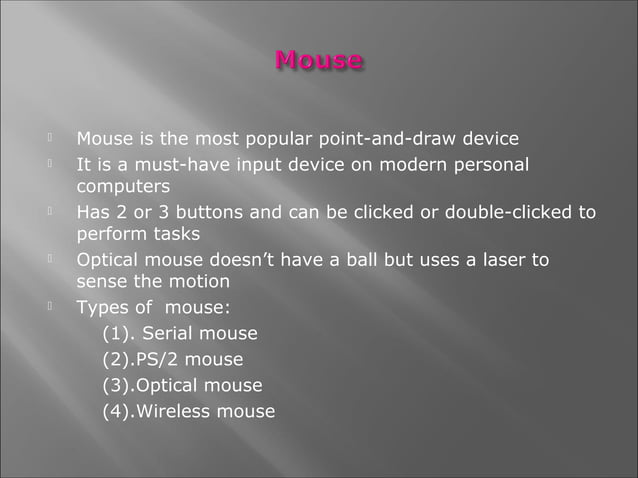 Presentation on input devices | PPT | Computer Peripherals | Computing