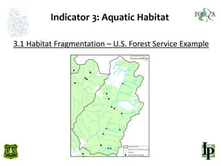 Indicator 3: Aquatic Habitat
3.1 Habitat Fragmentation – U.S. Forest Service Example
 