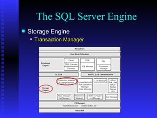 The SQL Server Engine Storage Engine Transaction Manager 