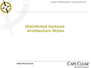 Distributed Systems  Architecture Styles 