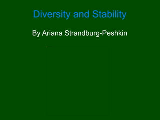 Diversity and Stability
By Ariana Strandburg-Peshkin
 