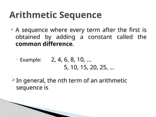 Arithmetic Sequence for Grade 10 math-\\ | PPTX