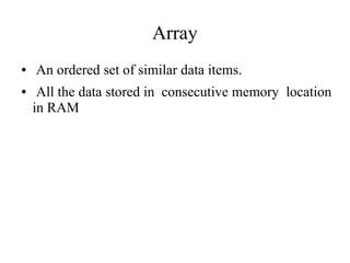 arrays in data structures | PPT